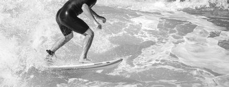 A surfer on wavy sea