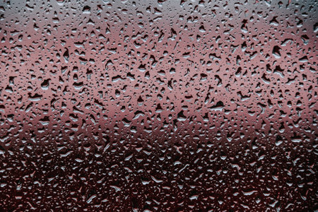 A closeup shot of the water drops on the glass surface