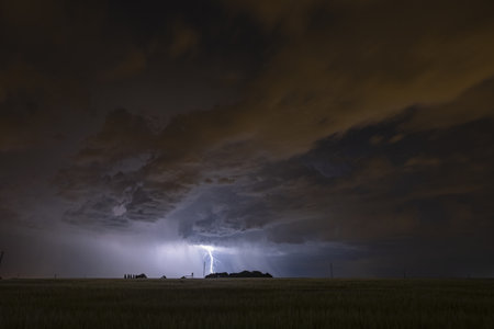 A scenic lightning during thunderstorm