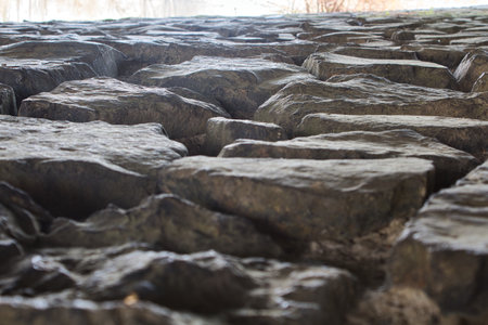The closeup of old stone flooringの写真素材