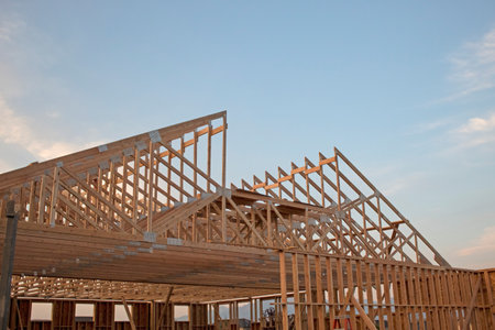 A wooden carcass, a timber framing construction