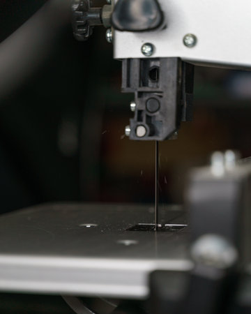A vertical shot of the needle on a sewing machineの写真素材