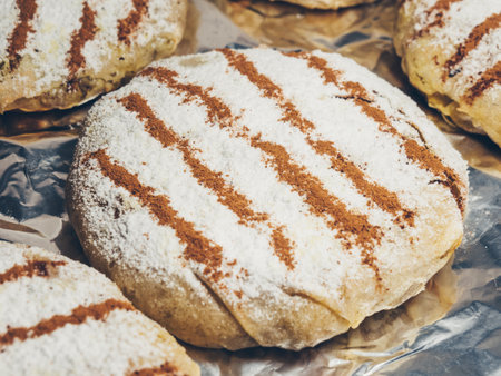 A closeup shot of fresh baked Moroccan Pastillaの写真素材