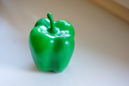 Plastic fake toy green pepperの写真素材