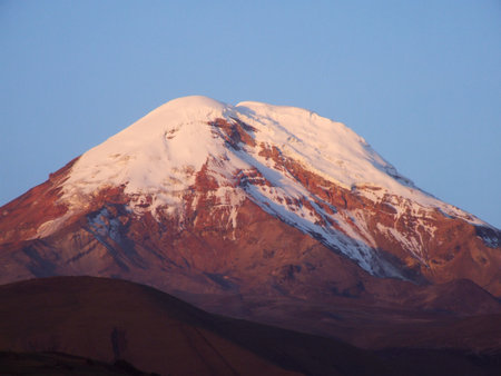 Highest peak of Ecuador Mt. Chimborazo in eveniの写真素材