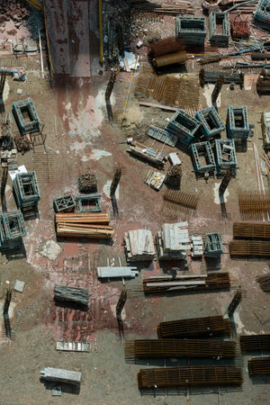 High angle view of big construction site in Singapore