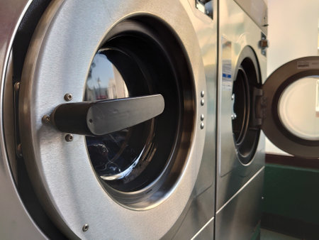 A closeup of washing machineの写真素材