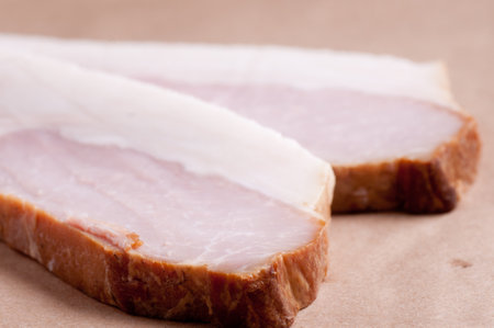 organic thick cut irish bacon rashersの写真素材