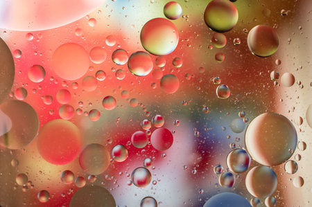 A closeup of bubbles in a liquid perfect for backgroundの写真素材