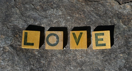 Wooden letters forming a wordの写真素材