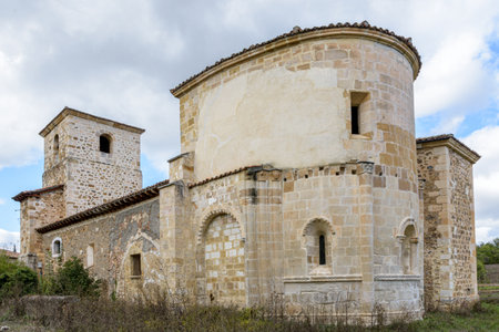 A scenic view of the famous San Andres De Tabliega in Burgos, Spainの写真素材