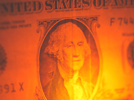 A closeup shot of a one-dollar bill
