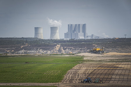 Welzow open pit mine and Schwarze Pumpe power plant in Germany