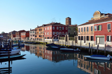 Beautiful cityscape of Murano in Venice, Italyの写真素材