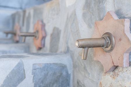 The exterior water taps in Axarquia, Malaga, Spainの写真素材