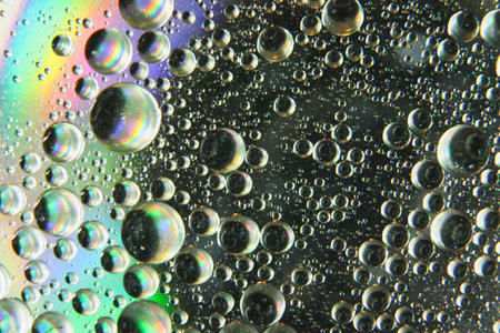 View of an arbitrary arrangement of bubblesの写真素材