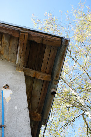 Wooden roof of a old building