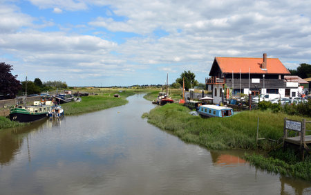 A beautiful country landscape with the River Crouch in Battlesbridge, Essexの写真素材
