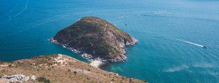 The mount Johnston, also known as Yuk Kwai Shan on the island of Ap Lei Chau in Hong Kongの写真素材