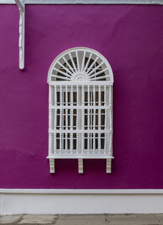 Ancient, vintage, colonial style window in Barranco district.