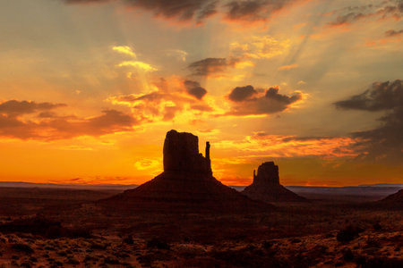 Detail of a bit of Monument Valley at its beautiful sunrise, Utahの写真素材