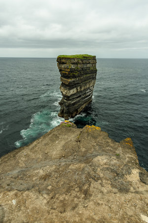 A vertical shot in Downpatrick Head Muingreevagh Irelandの写真素材