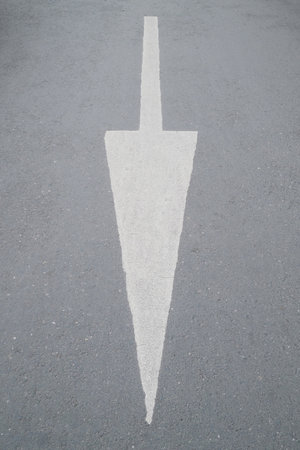 White arrow road sign, Chiang Mai Thailand.の写真素材