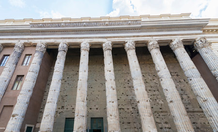 Temple of Hadrian in Rome, Italy.の写真素材