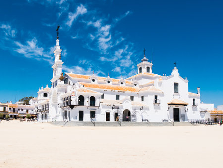HUELVA, SPAIN - MAY 30: Sanctuario del Rocio on May 30, 2015 in Huelva, Spain. It is one of the most famous pilgrimage of Spain.の写真素材