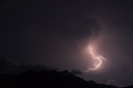 The Thunderstorm with heavy lightning is a wonderful experience to watch. It is one of the most powerful gesture of nature.の写真素材