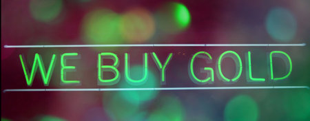 Vintaeg Neon Pawn Shop Signage Green Neonの写真素材