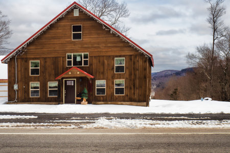 Rustic, remote cabin in the Adirondack Mountain range, New York stateの写真素材