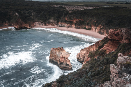Iconic Beaches and Coastline of the Great Ocean Road, Victoria Australiaの写真素材