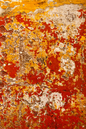 Textures generated in paintings on walls exposed to the elements in the colonial city of La Antigua...