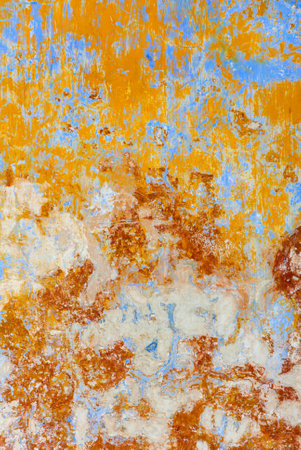 Textures generated in paintings on walls exposed to the elements in the colonial city of La Antigua...