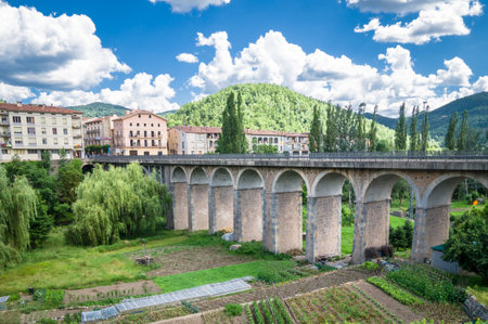 The Sant Joan de les Abadesses in Girona, Catalonia, Spainの写真素材