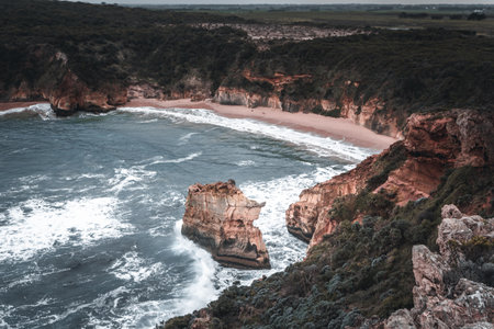 Iconic Beaches and Coastline of the Great Ocean Road, Victoria Australiaの写真素材