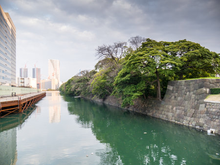 Hama Rikyu in Tokyo, Japanの写真素材