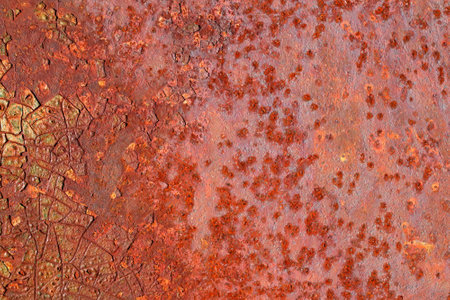 Background of rusted metal - textured old, red rusted metal
