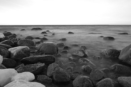 Beautiful Baltic sea in winter timeの写真素材