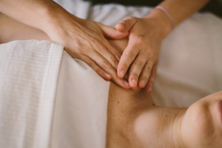 hands giving a massageの写真素材