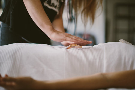 massage and crystalsの写真素材