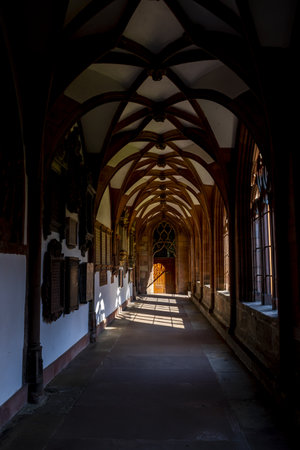 Basel Minster with Tunnel and Door in Switzerland.のeditorial素材