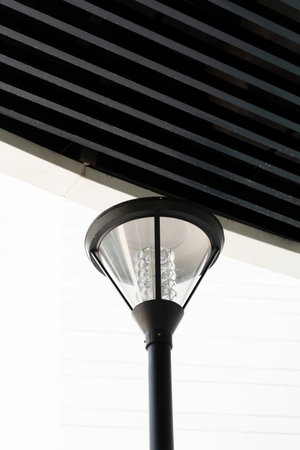 close up view of street lamp with minimalism style.
