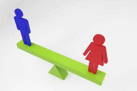 Spectacular concept about EQUALITY GENDERS men and women on 3D RENDER 3d rendering.の写真素材