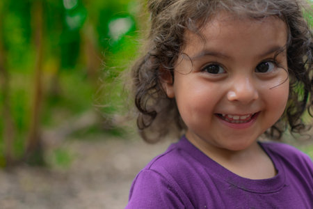 a beautiful little girl smilingの写真素材