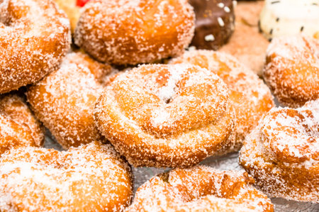 closeup of rosquillas, typical spanish donutsの写真素材