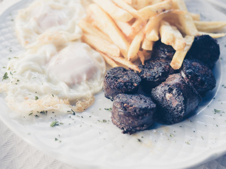 Fried eggs and sausage