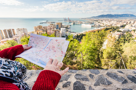 Malaga cityscape, Spain at daytimeの写真素材