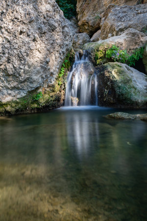 route along the guadalevin river nature long exposureの写真素材